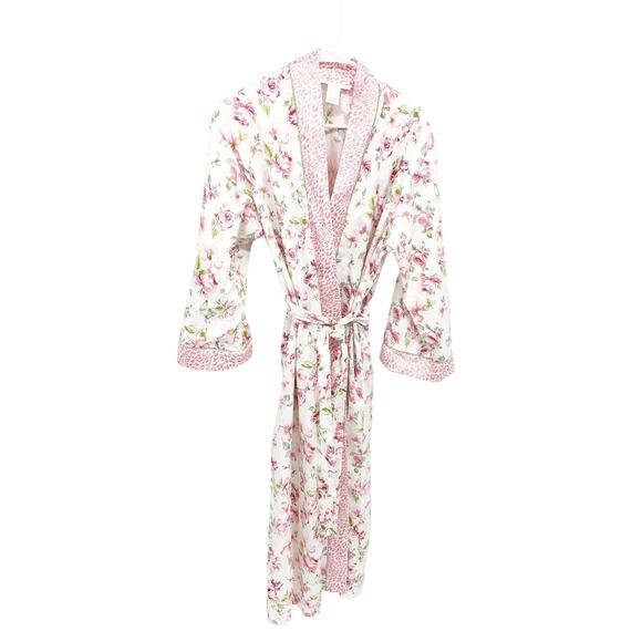 Oscar Dela Renta Pink Label Silky Kimono Robe Multicolor Size M - Picture 2 of 6